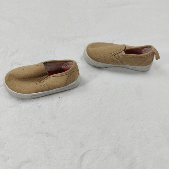 GARANIMALS TODDLER BOYS TAN BROWN NEUTRAL SLIDE ON SLIP ON CANVAS SHOES SIZE 6 - Picture 6 of 10